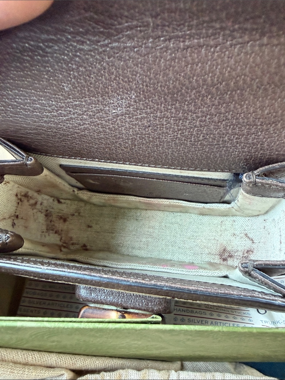 Gucci Brown GG Canvas Bamboo-Handle Satchel - Picture 2 of 4